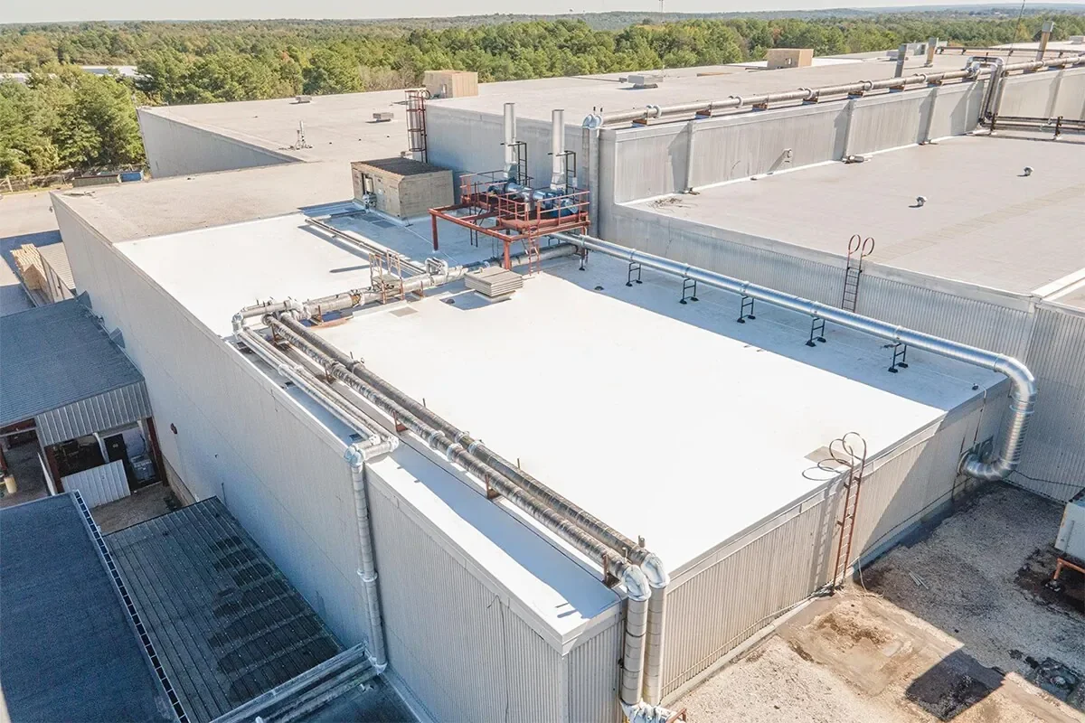 Large commercial facility with a GAF TPO roofing system